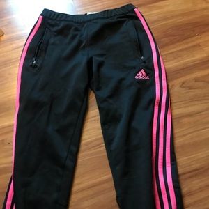 Adidas pink striped soccer pants!